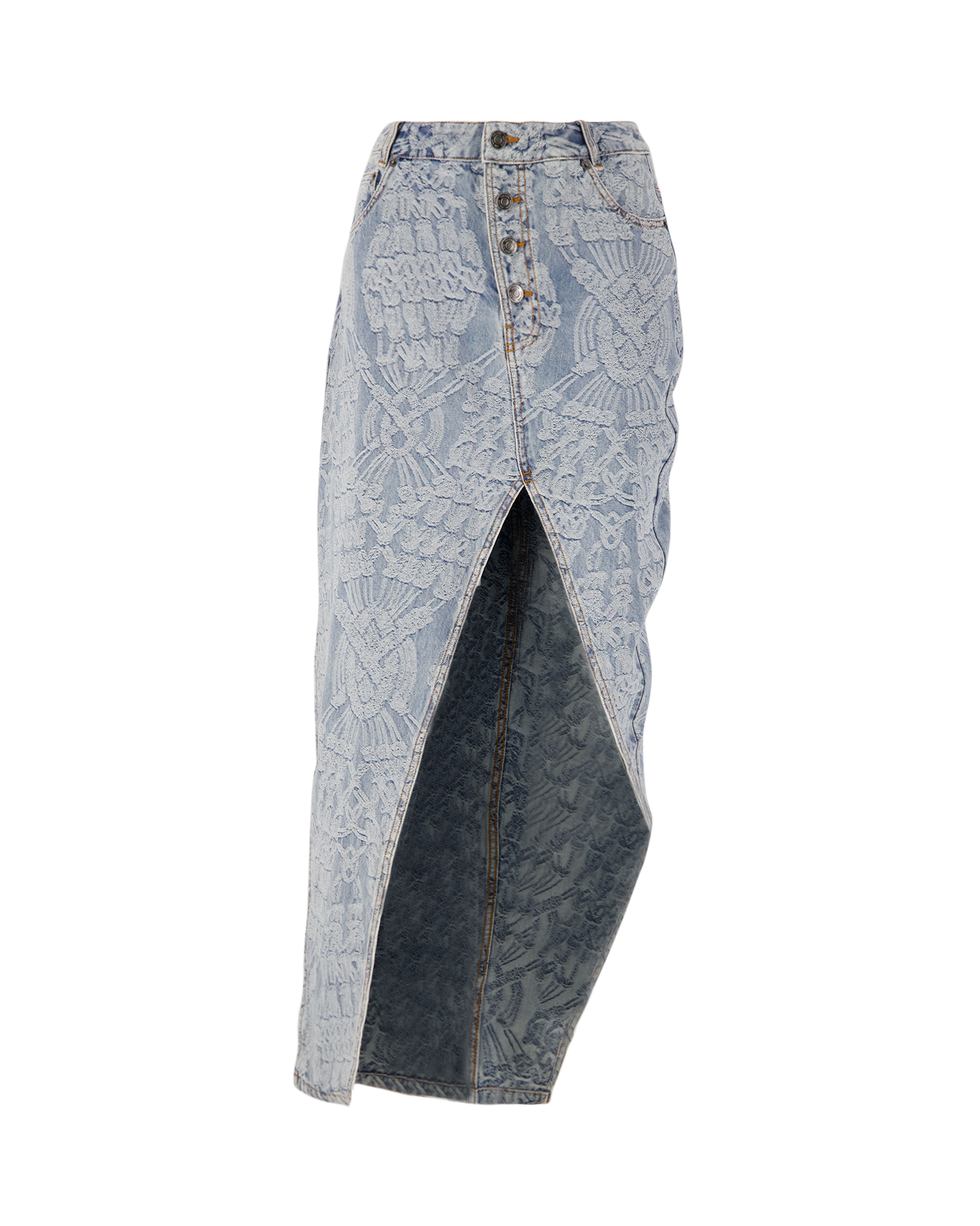Daily Paper Settle Macrame Denim Skirt LICHTBLAUW 1