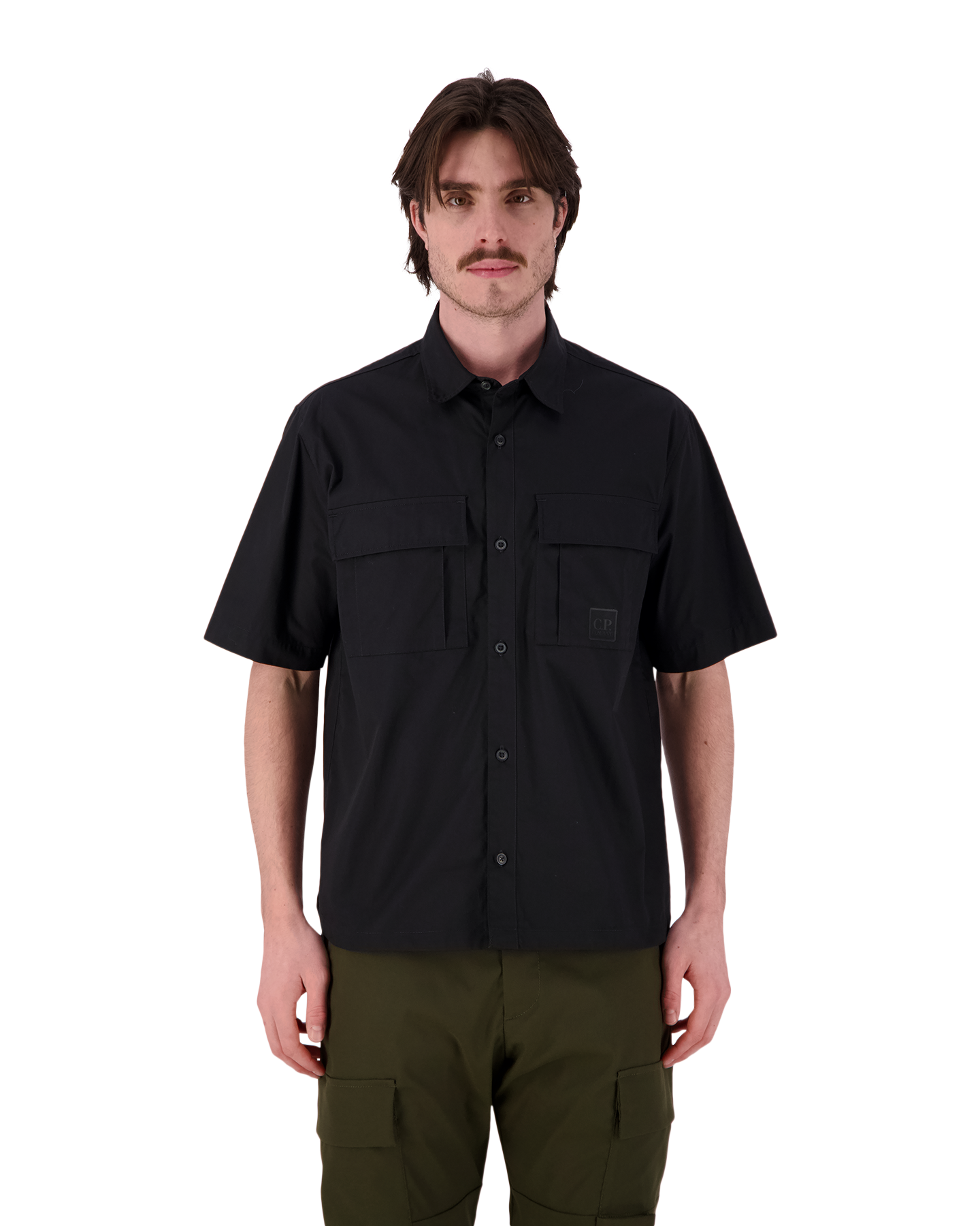 C.P. Company Metropolis The Metropolis Series Gabardine Short Sleeve Shirt ZWART 4
